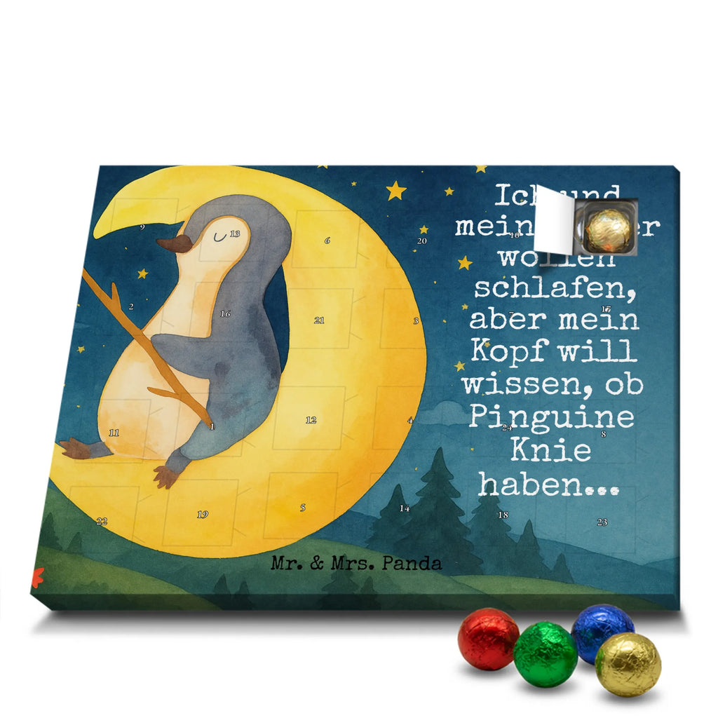 Chocolate advent calendar Penguin moon Design North Pole, Penguins, falling asleep, night's rest, penguins, guest room, bedroom, saying, insomnia, sleep