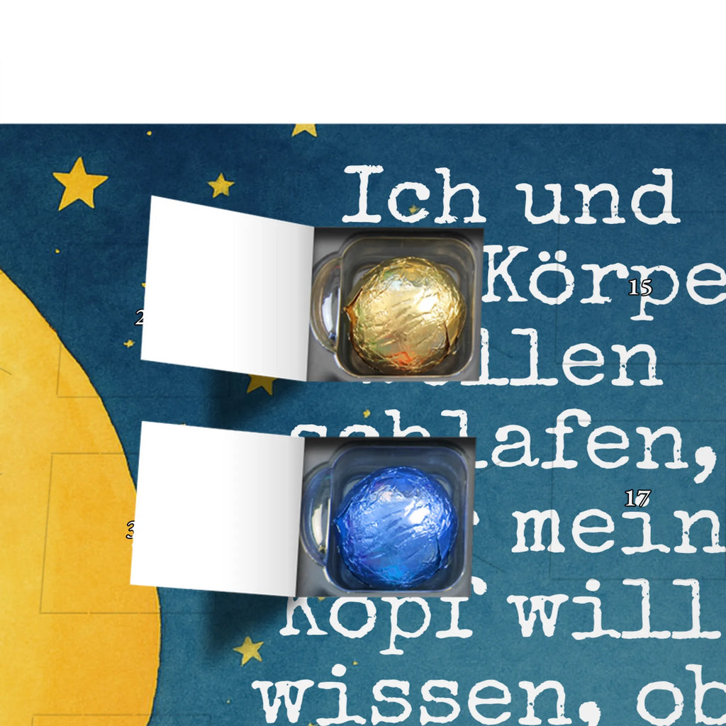 Chocolate advent calendar Penguin moon Design North Pole, Penguins, falling asleep, night's rest, penguins, guest room, bedroom, saying, insomnia, sleep