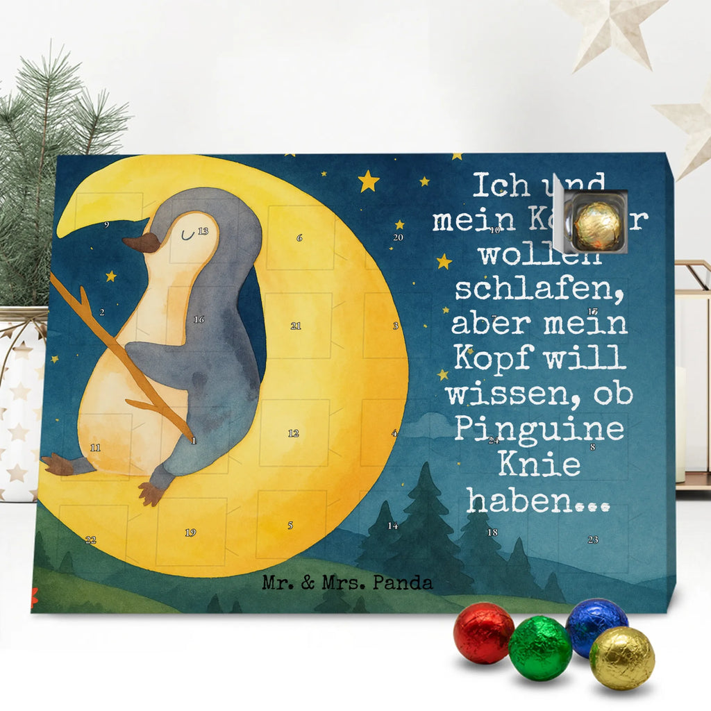 Chocolate advent calendar Penguin moon Design North Pole, Penguins, falling asleep, night's rest, penguins, guest room, bedroom, saying, insomnia, sleep