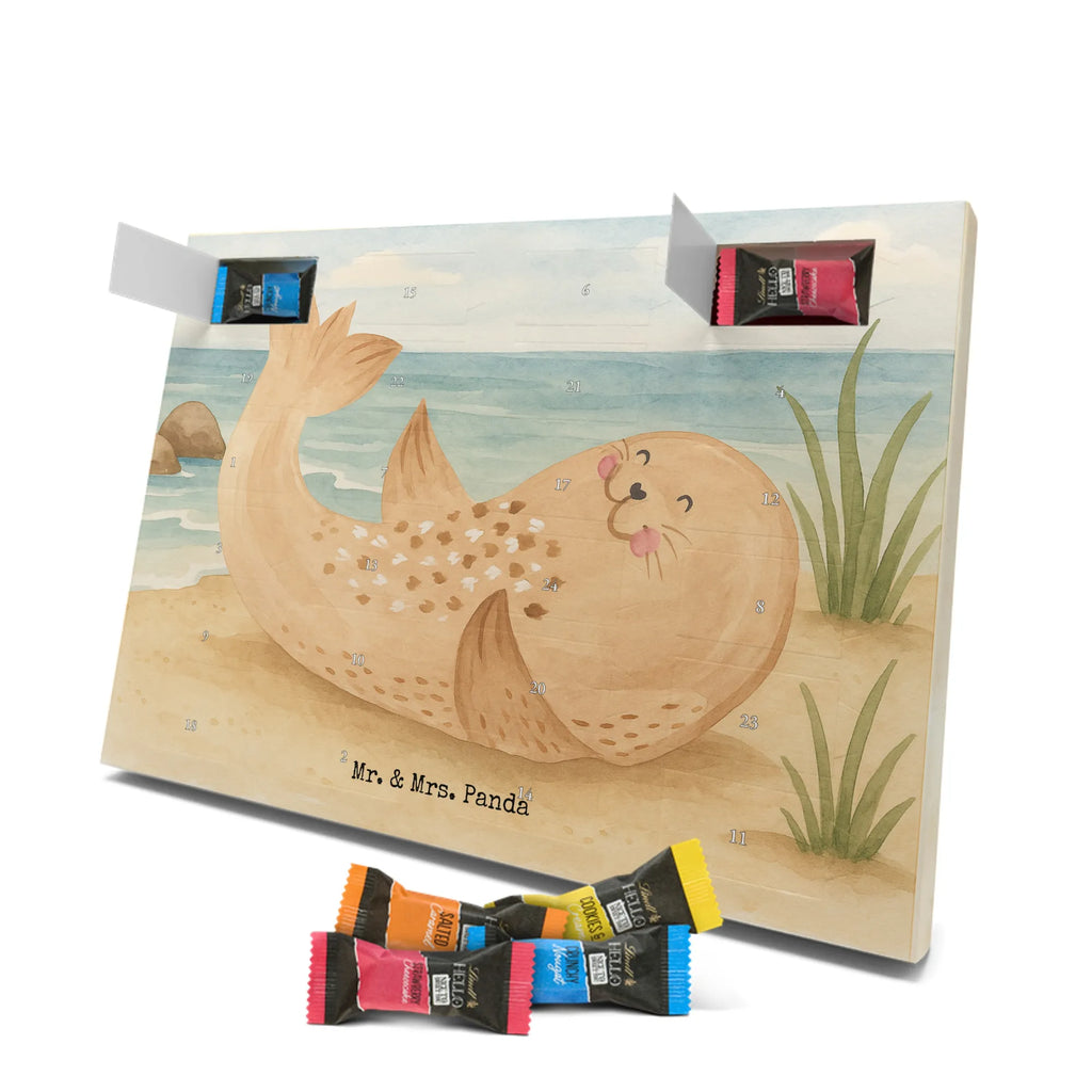 Chocolate advent calendar seal Lay Design card, gift ideas, gifts, small animals, cute, cute animal motives, hand drawn, funny sayings, good mood, special gifts, animal lover, Baltic Sea, seals, Seal, laughter, sea animal, North Sea, joy