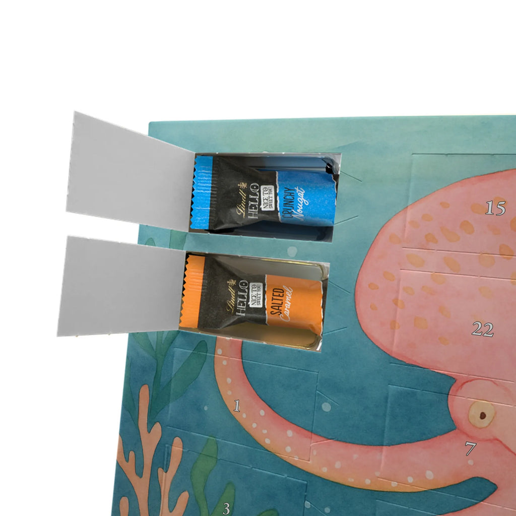 Chocolate advent calendar Squid Design card, gift ideas, gifts, small animals, cute, cute animal motives, hand drawn, funny sayings, good mood, special gifts, animal lover, ocean, water, octopus, arms, sea animal, squid