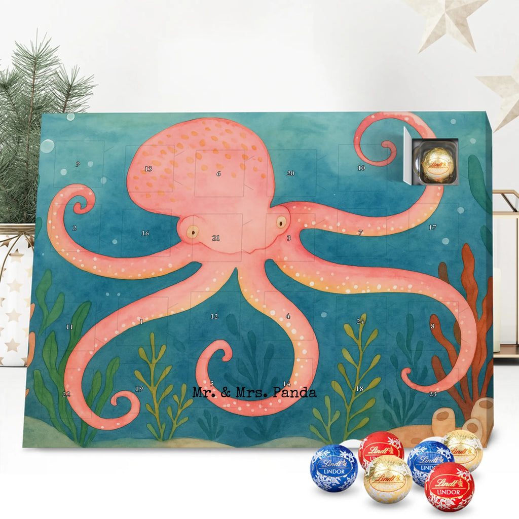Chocolate advent calendar Squid Design card, gift ideas, gifts, small animals, cute, cute animal motives, hand drawn, funny sayings, good mood, special gifts, animal lover, ocean, water, octopus, arms, sea animal, squid