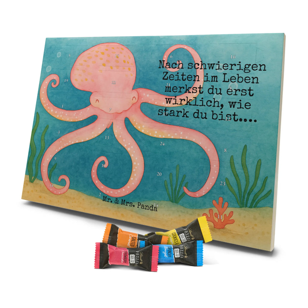 Chocolate advent calendar Squid Design card, gift ideas, gifts, small animals, cute, cute animal motives, hand drawn, funny sayings, good mood, special gifts, animal lover, ocean, water, octopus, arms, sea animal, squid