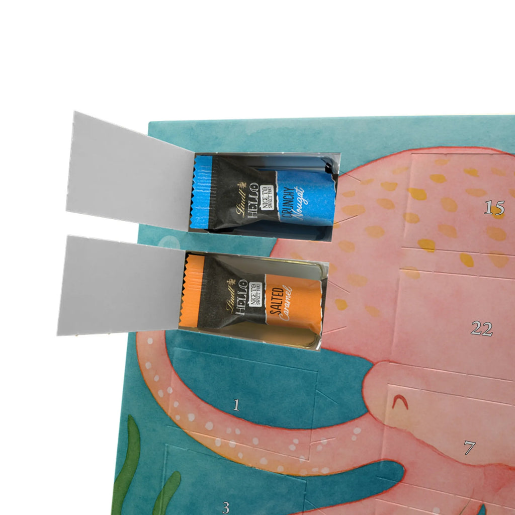 Chocolate advent calendar Squid Design card, gift ideas, gifts, small animals, cute, cute animal motives, hand drawn, funny sayings, good mood, special gifts, animal lover, ocean, water, octopus, arms, sea animal, squid