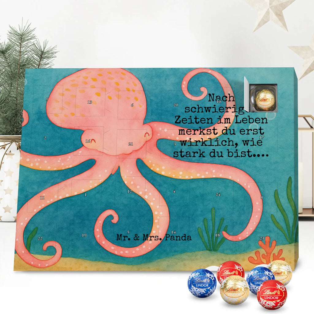 Chocolate advent calendar Squid Design card, gift ideas, gifts, small animals, cute, cute animal motives, hand drawn, funny sayings, good mood, special gifts, animal lover, ocean, water, octopus, arms, sea animal, squid