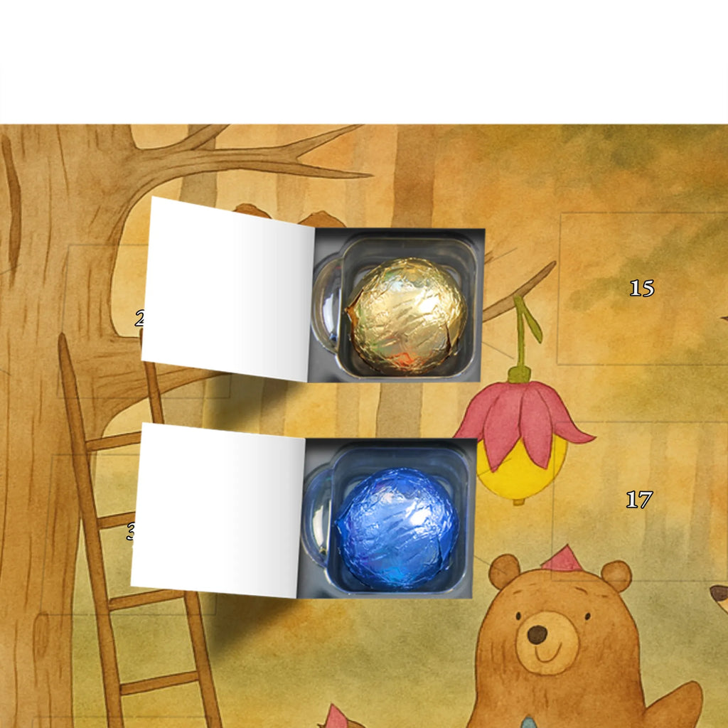 Chocolate advent calendar forest animals picnic Design card, gift ideas, gifts, small animals, cute, cute animal motives, hand drawn, funny sayings, good mood, special gifts, animal lover, mouse, forest, hare, squirrel, forest animals, picnic