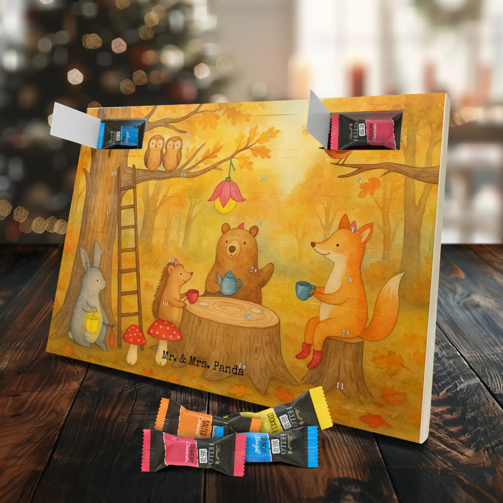 Chocolate advent calendar forest animals picnic Design card, gift ideas, gifts, small animals, cute, cute animal motives, hand drawn, funny sayings, good mood, special gifts, animal lover, mouse, forest, hare, squirrel, forest animals, picnic