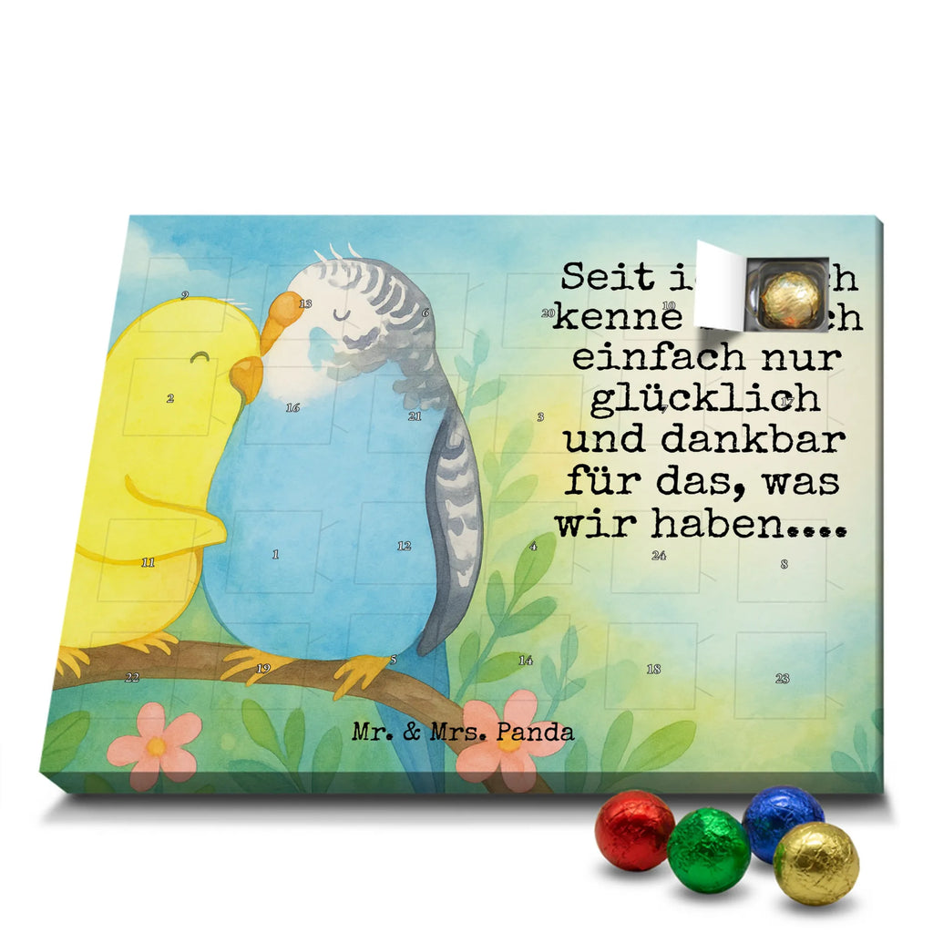 Chocolate advent calendar Parakeets in love Design Loving, Two, Together, Marriage, Proposal of marriage, Love gift, gift for her, gift for him, anniversary gift, trust, birds, closeness, budgie, cuddling