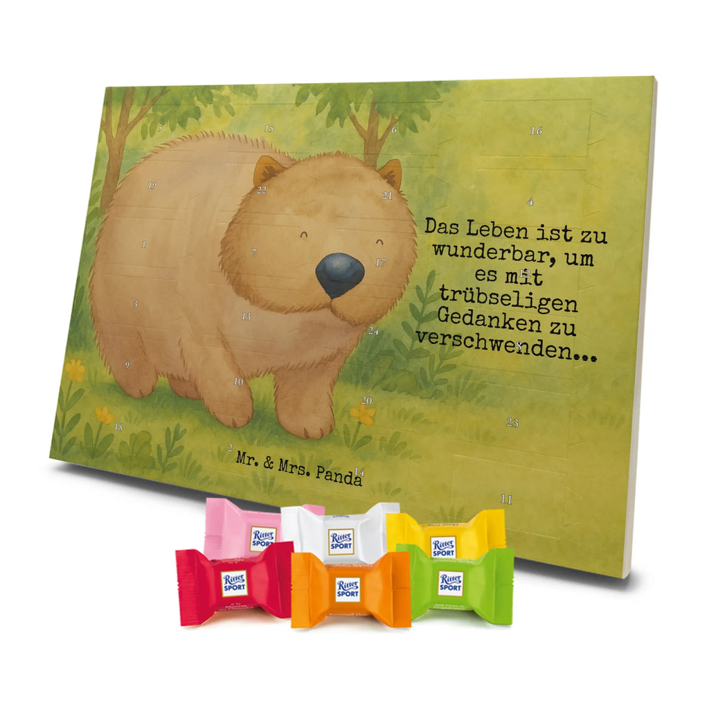 Chocolate advent calendar Wombat Design card, gift ideas, gifts, small animals, cute, cute animal motives, hand drawn, funny sayings, good mood, special gifts, animal lover, saying, life is beautiful, Australia