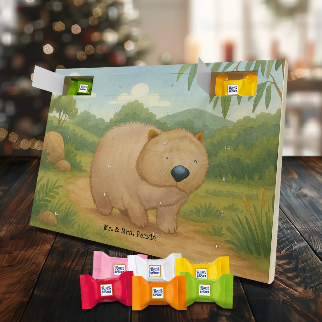Chocolate advent calendar Wombat Design card, gift ideas, gifts, small animals, cute, cute animal motives, hand drawn, funny sayings, good mood, special gifts, animal lover, saying, life is beautiful, Australia