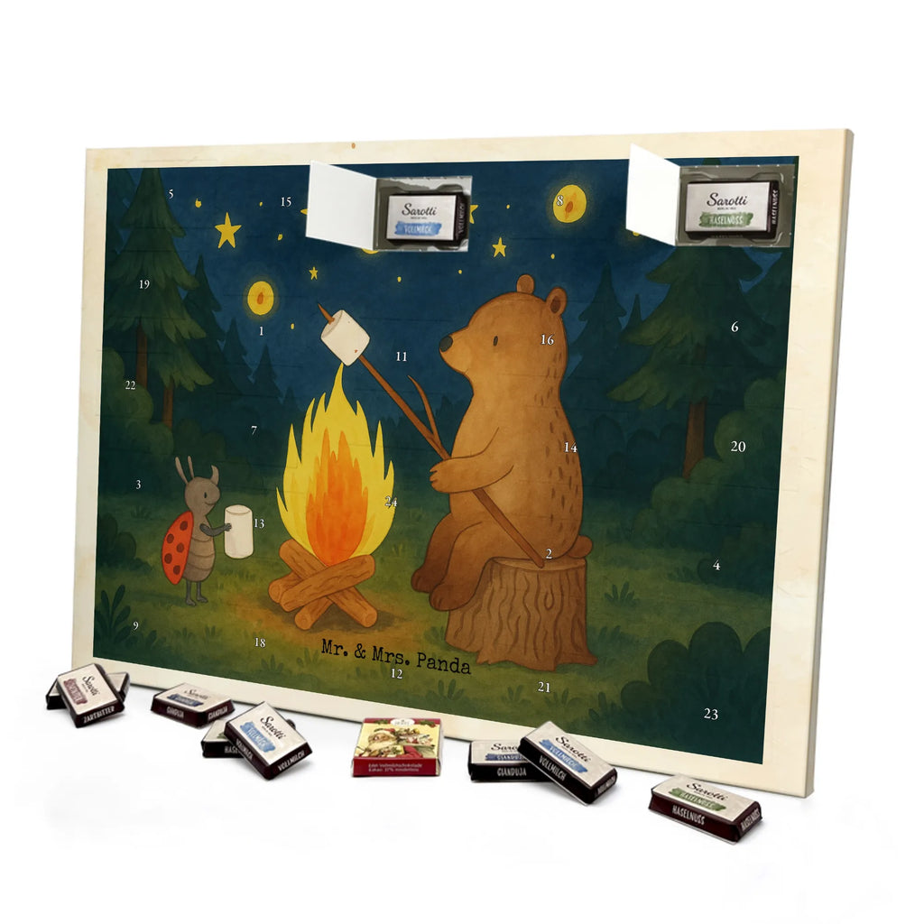 Chocolate advent calendar Bear & Ladybird campfire Design teddy bear, cuddly toy, Campfire