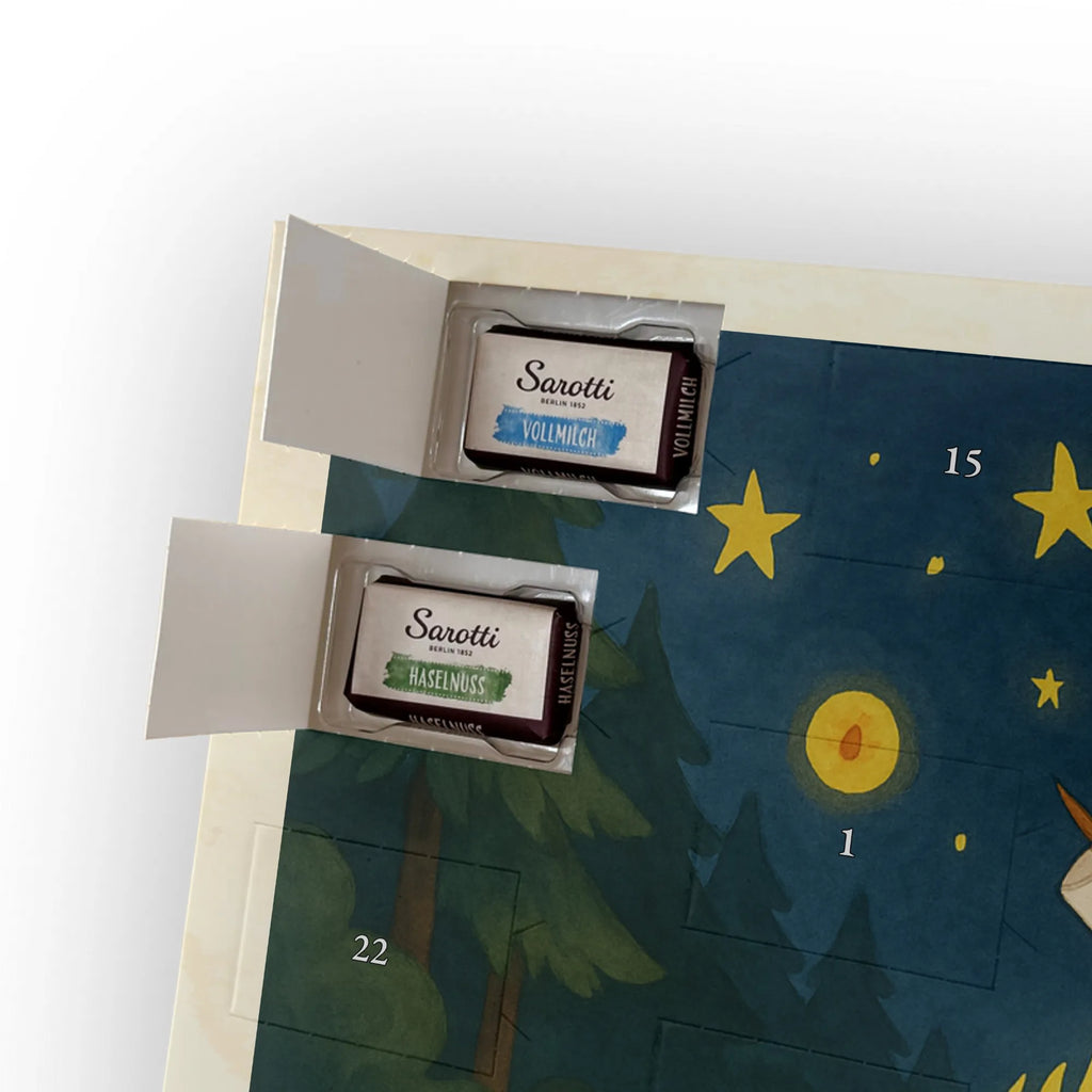 Chocolate advent calendar Bear & Ladybird campfire Design teddy bear, cuddly toy, Campfire