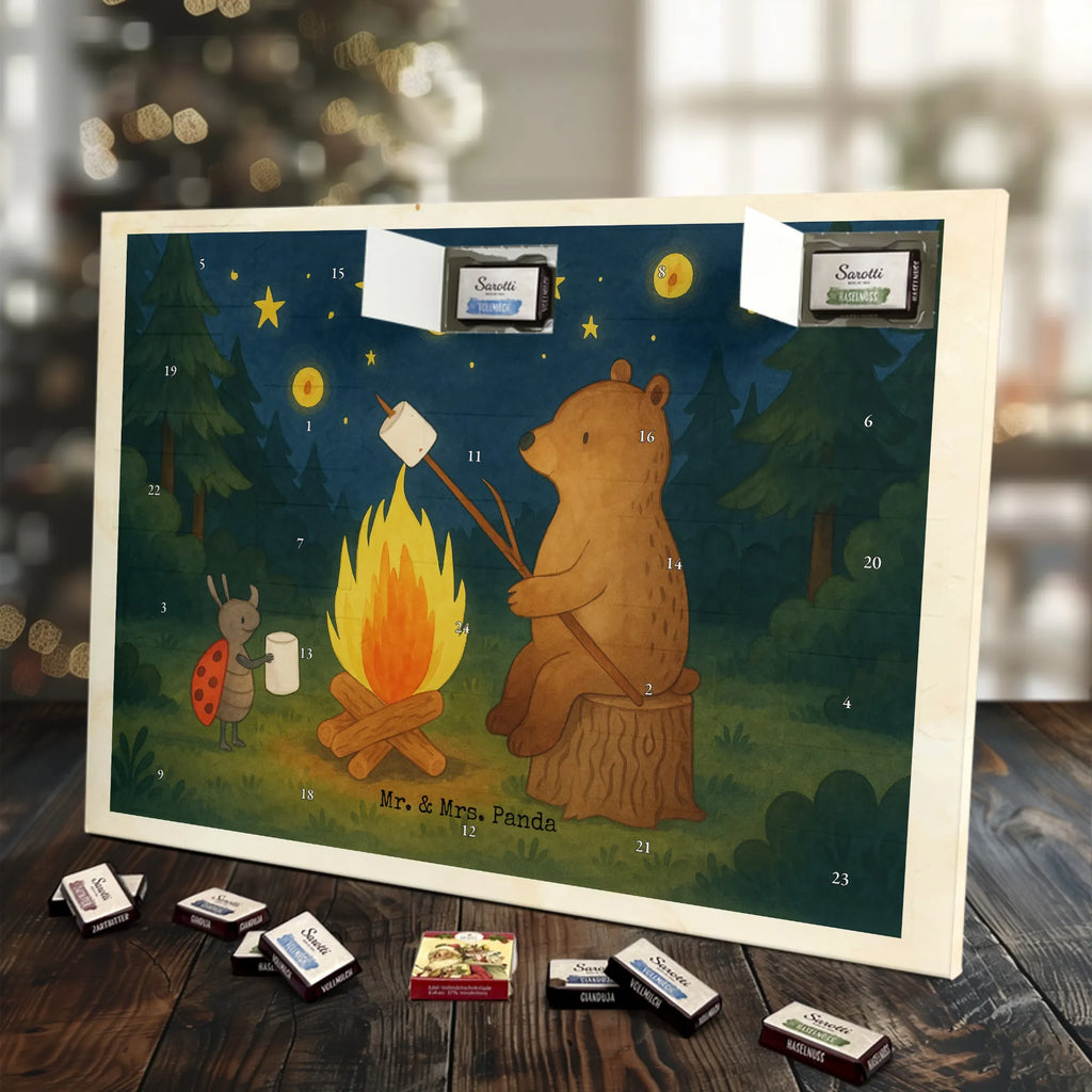 Chocolate advent calendar Bear & Ladybird campfire Design teddy bear, cuddly toy, Campfire
