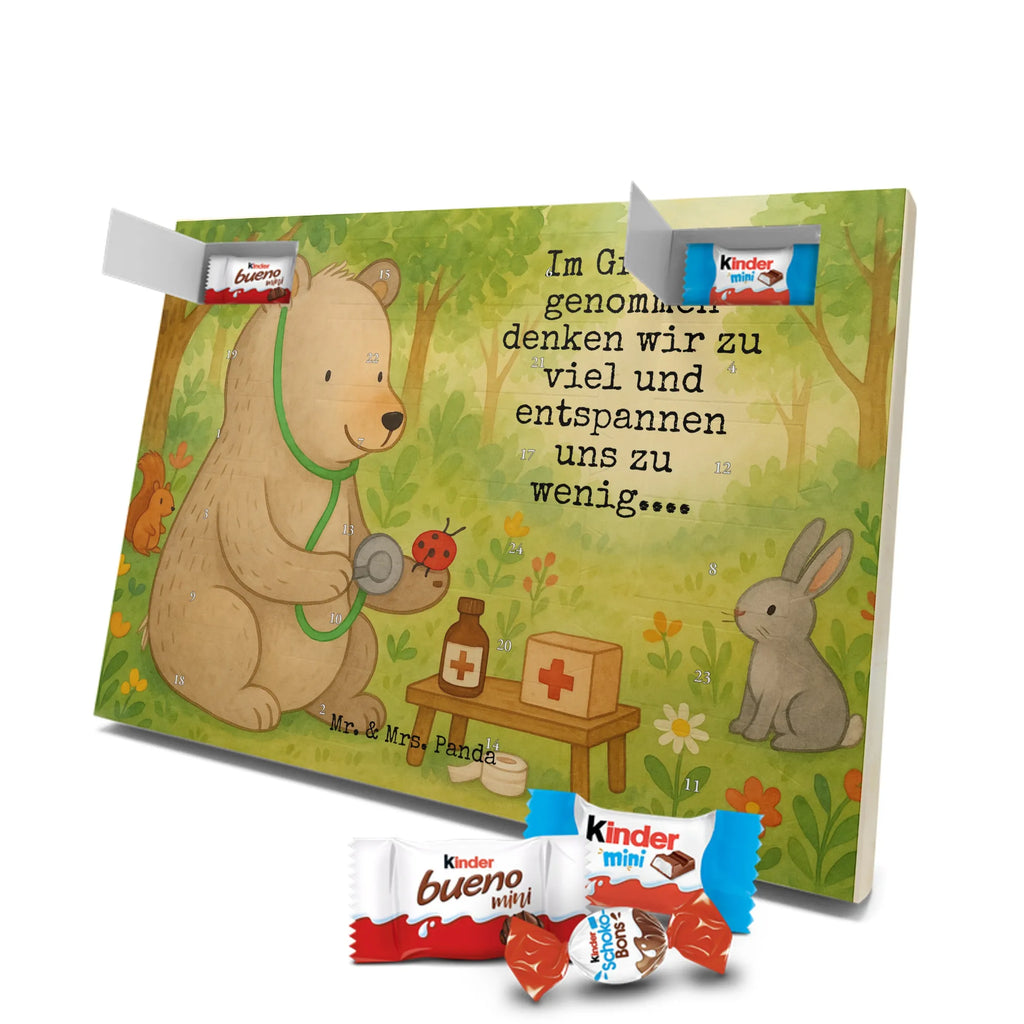 Chocolate advent calendar bear Physician Design teddy bear, cuddly toy, Doctor