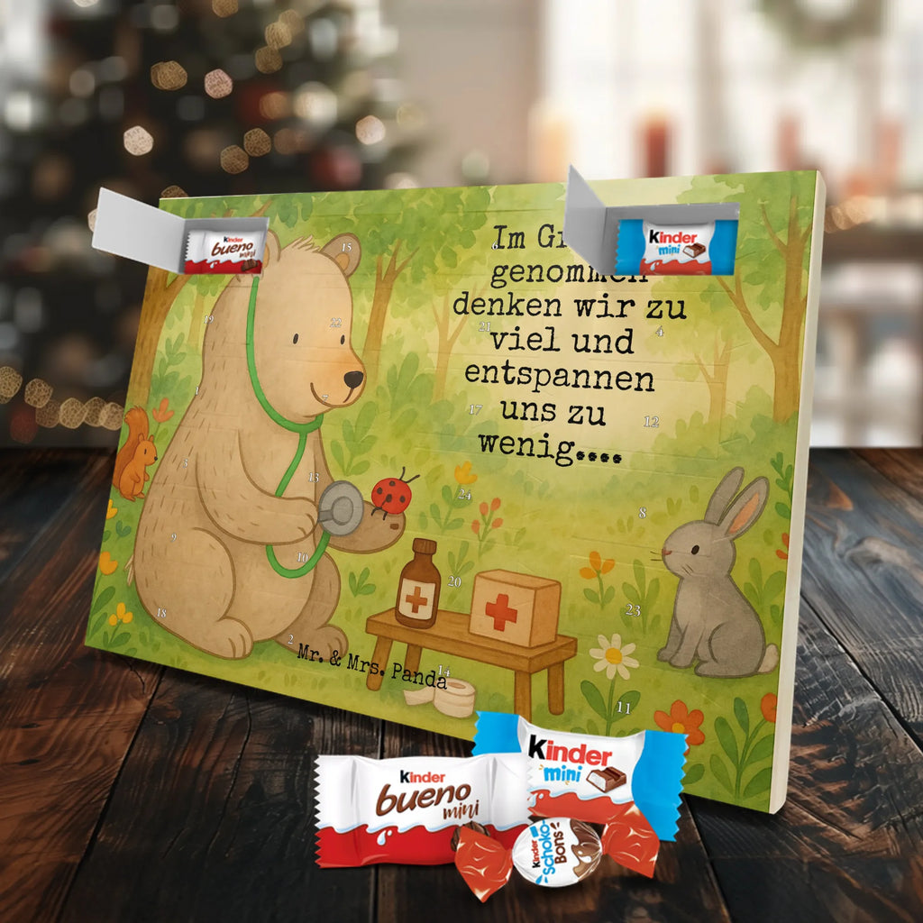 Chocolate advent calendar bear Physician Design teddy bear, cuddly toy, Doctor