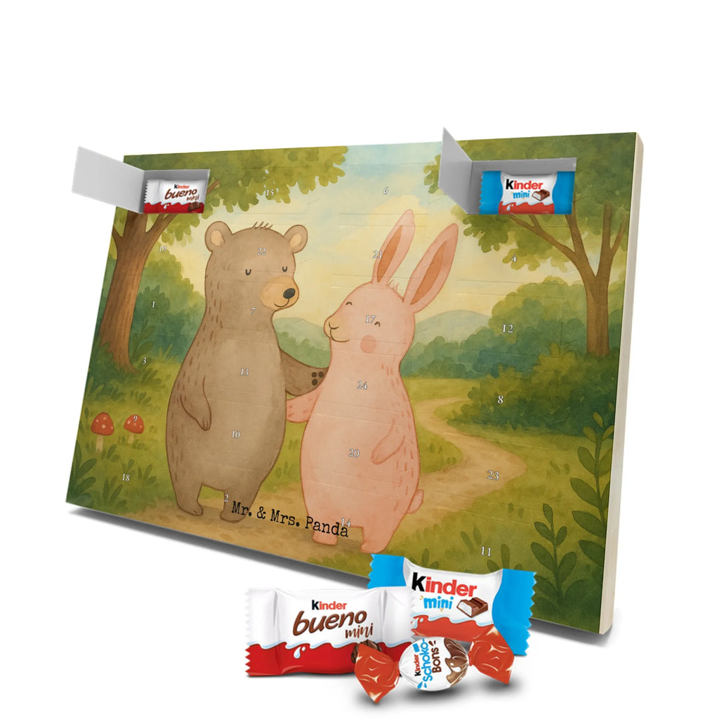 Chocolate advent calendar bear and rabbit Embrace Design Loving, Two, Together, Marriage, Proposal of marriage, Love gift, gift for her, gift for him, anniversary gift, friends, best friend, rabbit