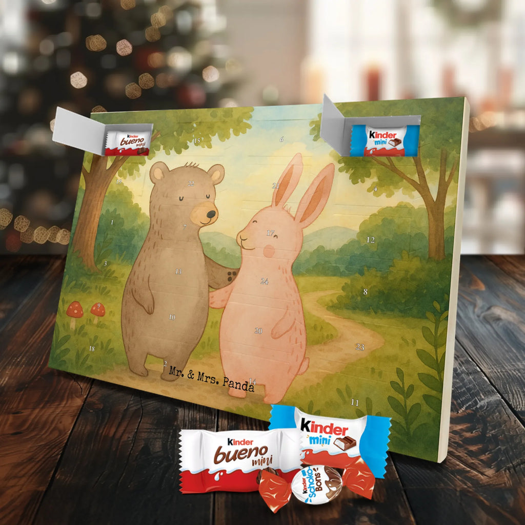 Chocolate advent calendar bear and rabbit Embrace Design Loving, Two, Together, Marriage, Proposal of marriage, Love gift, gift for her, gift for him, anniversary gift, friends, best friend, rabbit