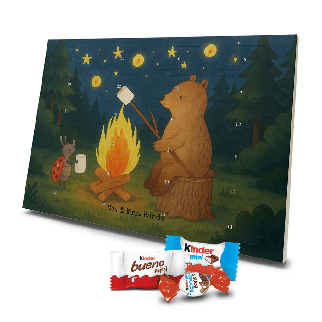 Chocolate advent calendar Bear & Ladybird campfire Design teddy bear, cuddly toy, Campfire