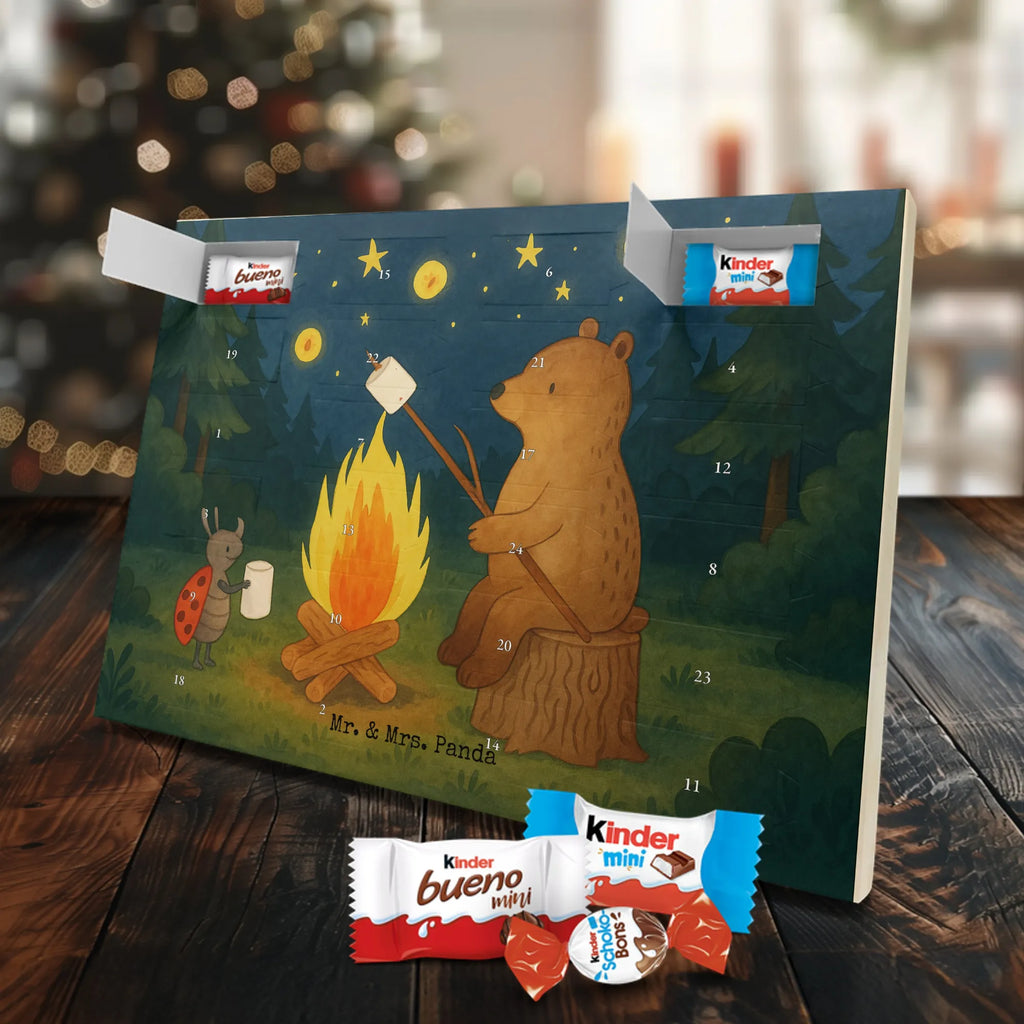 Chocolate advent calendar Bear & Ladybird campfire Design teddy bear, cuddly toy, Campfire