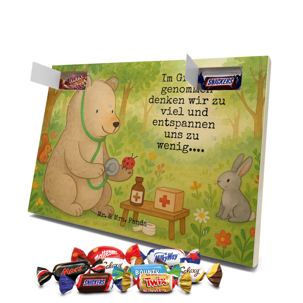 Chocolate advent calendar bear Physician Design teddy bear, cuddly toy, Doctor
