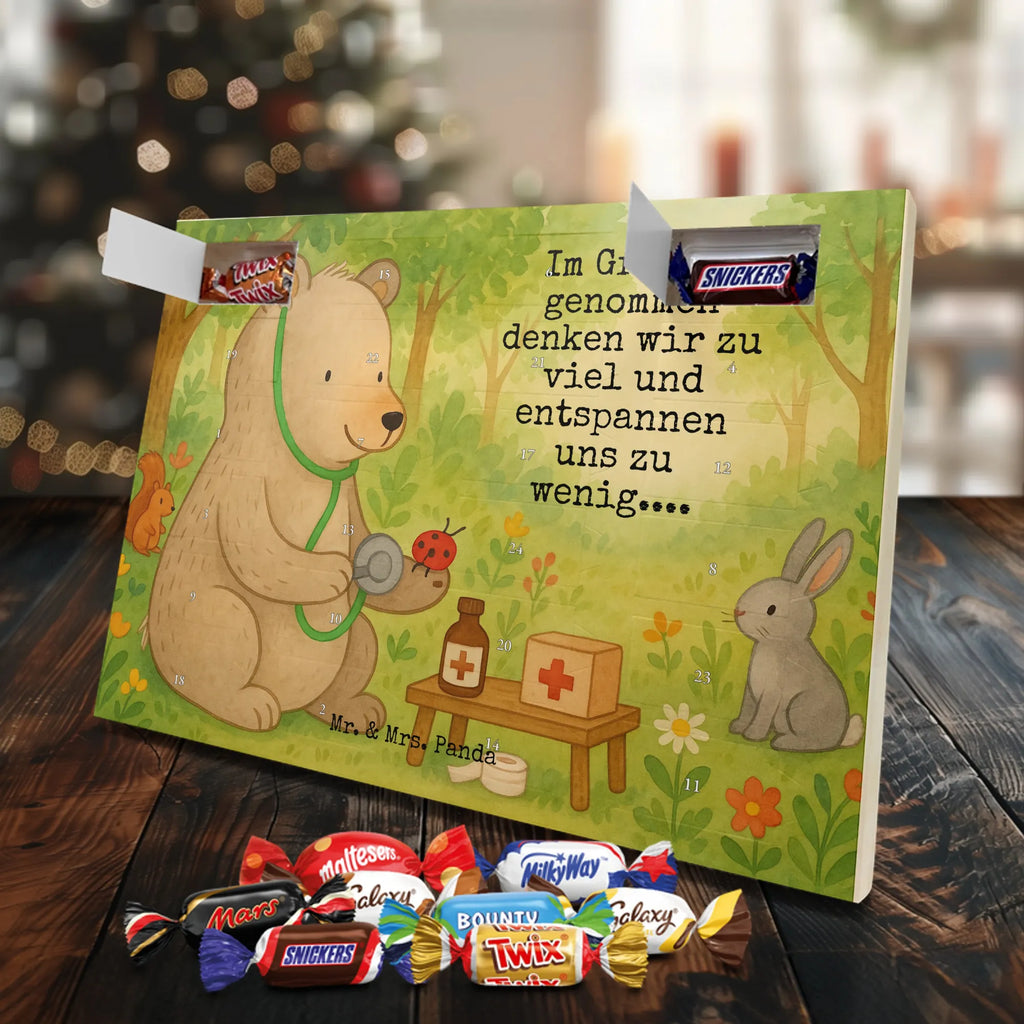 Chocolate advent calendar bear Physician Design teddy bear, cuddly toy, Doctor