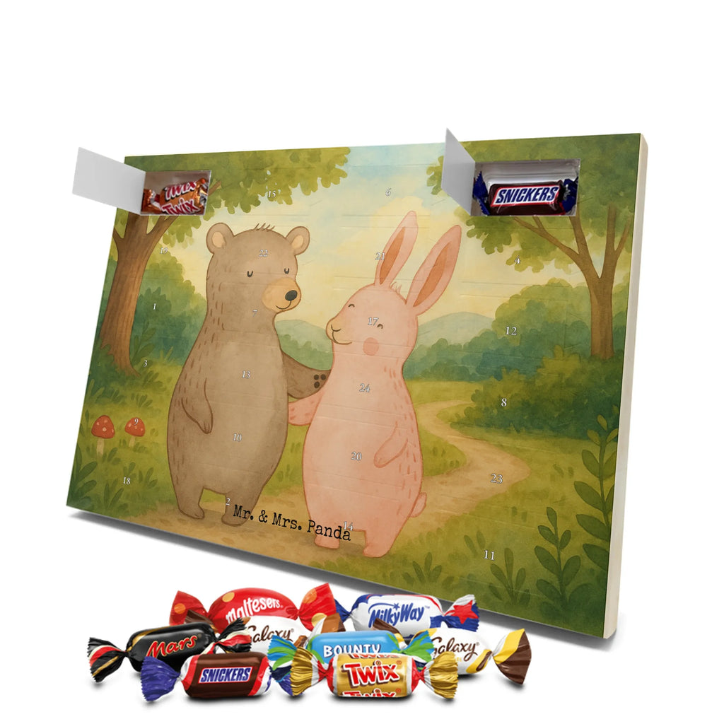 Chocolate advent calendar bear and rabbit Embrace Design Loving, Two, Together, Marriage, Proposal of marriage, Love gift, gift for her, gift for him, anniversary gift, friends, best friend, rabbit