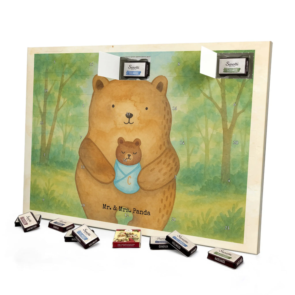 Chocolate advent calendar bear infant Design teddy bear, cuddly toy, grandchild, baptism, baptized child, nephew, birth, mother, birthday, parents, grandson, congratulations, niece