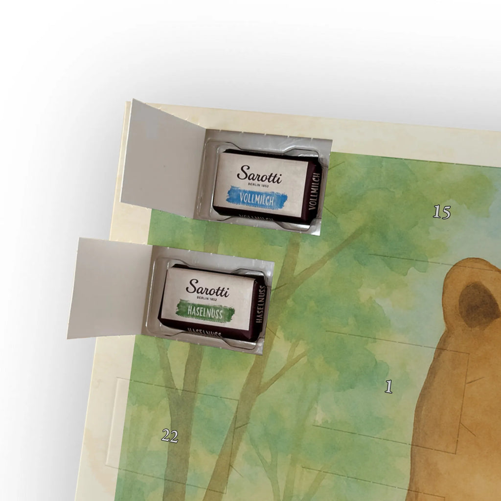 Chocolate advent calendar bear infant Design teddy bear, cuddly toy, grandchild, baptism, baptized child, nephew, birth, mother, birthday, parents, grandson, congratulations, niece