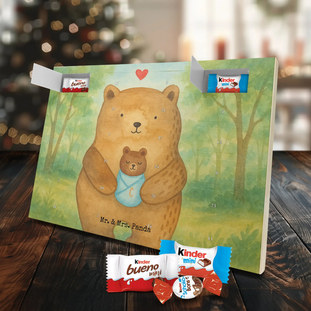 Chocolate advent calendar bear infant Design teddy bear, cuddly toy, grandchild, baptism, baptized child, nephew, birth, mother, birthday, parents, grandson, congratulations, niece