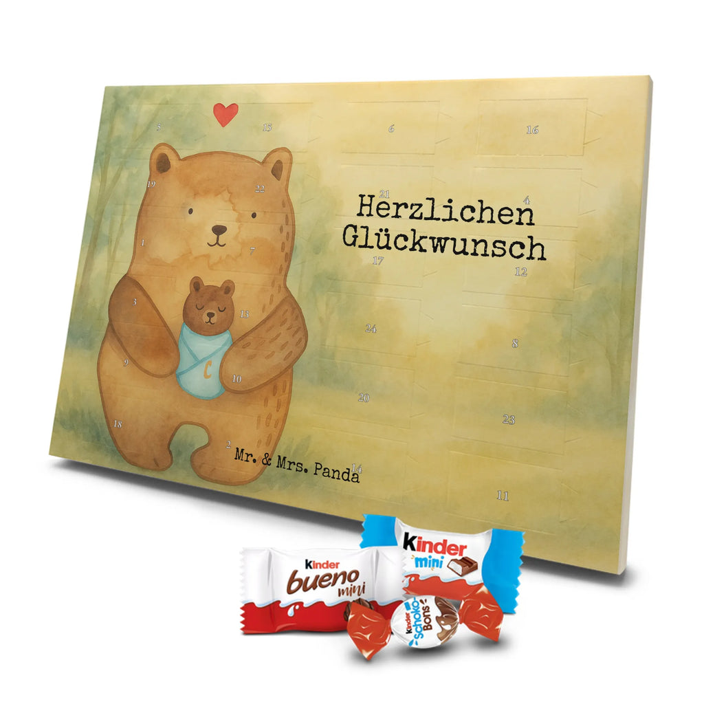 Chocolate advent calendar bear infant Design teddy bear, cuddly toy, grandchild, baptism, baptized child, nephew, birth, mother, birthday, parents, grandson, congratulations, niece