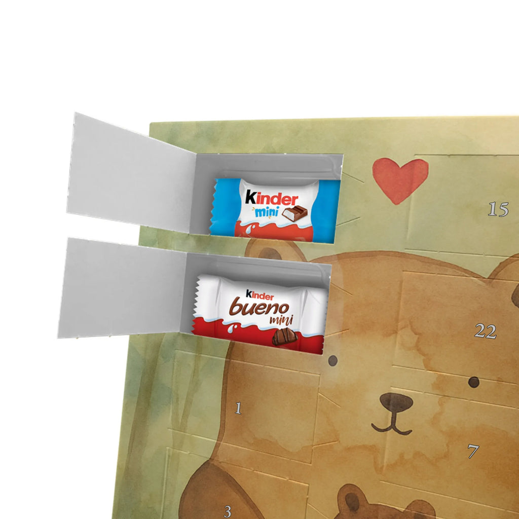 Chocolate advent calendar bear infant Design teddy bear, cuddly toy, grandchild, baptism, baptized child, nephew, birth, mother, birthday, parents, grandson, congratulations, niece
