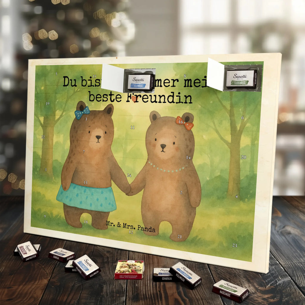Chocolate advent calendar bear Girlfriend Design teddy bear, cuddly toy, bear girlfriend best friend love proof of love loves buddy buddy