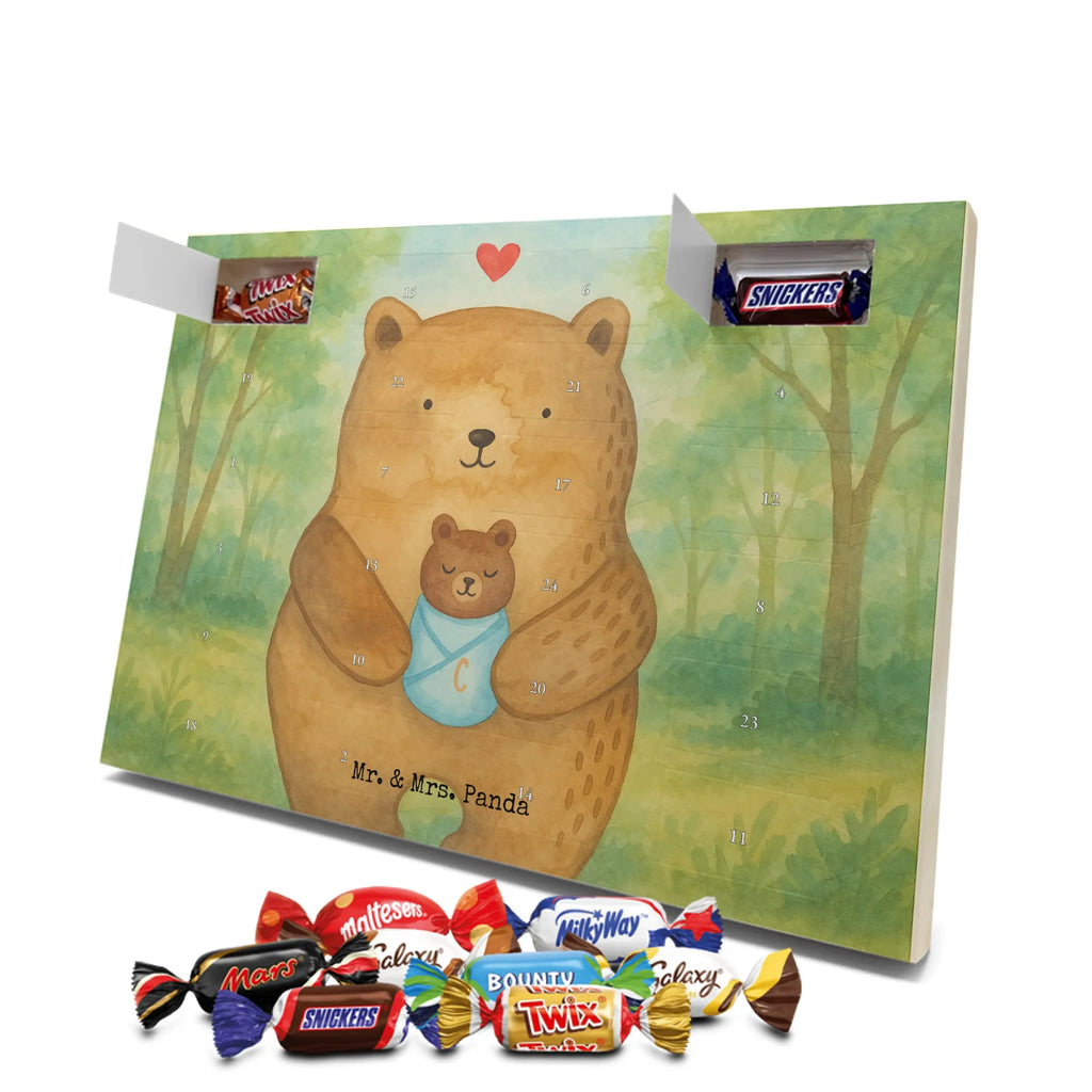 Chocolate advent calendar bear infant Design teddy bear, cuddly toy, grandchild, baptism, baptized child, nephew, birth, mother, birthday, parents, grandson, congratulations, niece