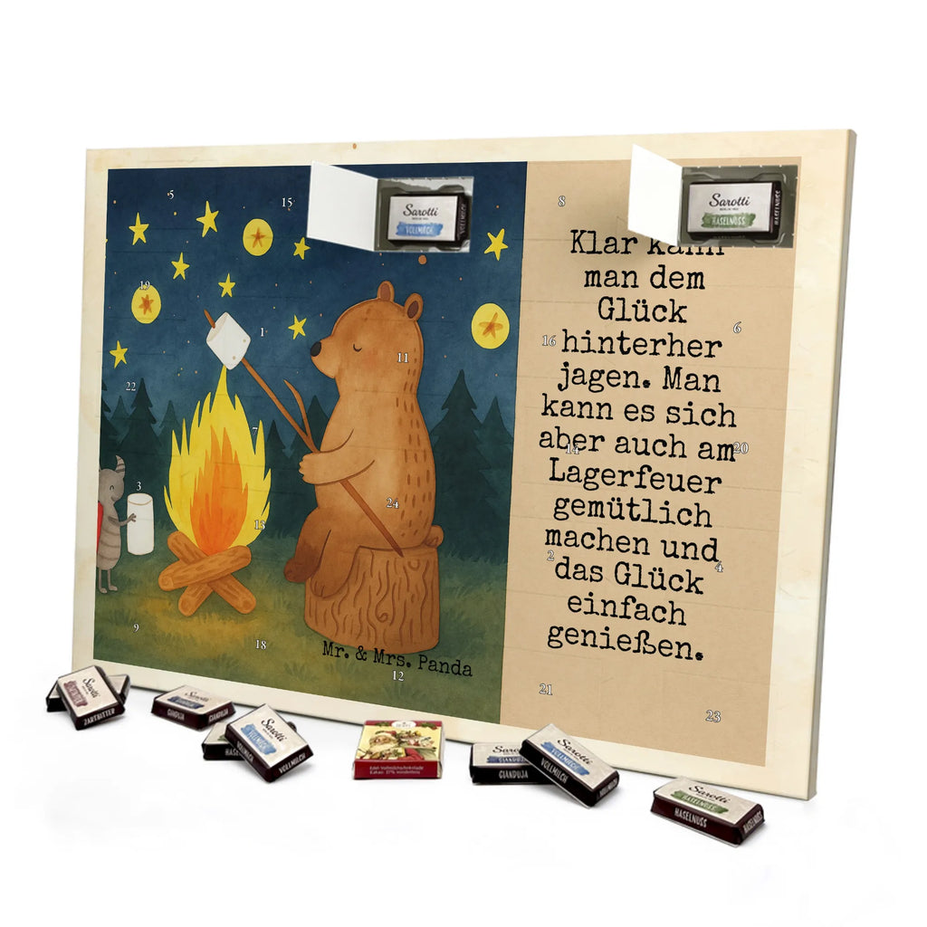 Chocolate advent calendar Bear & Ladybird campfire Design teddy bear, cuddly toy, Campfire