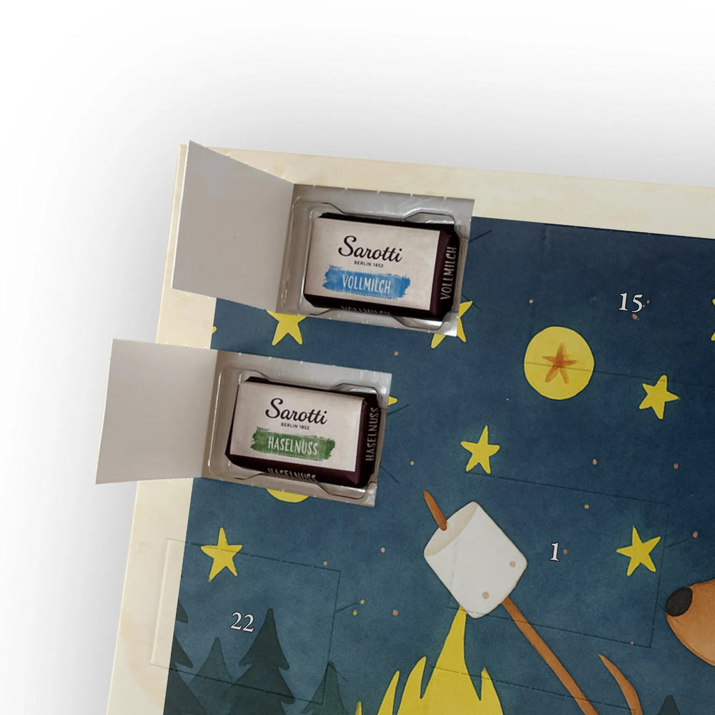 Chocolate advent calendar Bear & Ladybird campfire Design teddy bear, cuddly toy, Campfire