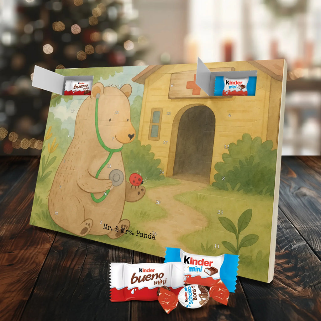 Chocolate advent calendar bear Physician Design teddy bear, cuddly toy, Doctor