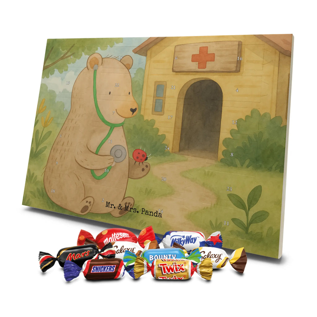 Chocolate advent calendar bear Physician Design teddy bear, cuddly toy, Doctor