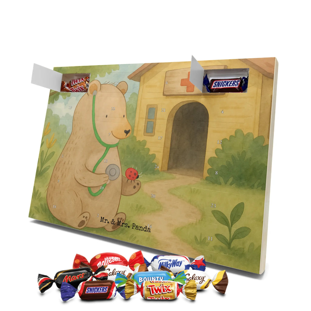 Chocolate advent calendar bear Physician Design teddy bear, cuddly toy, Doctor