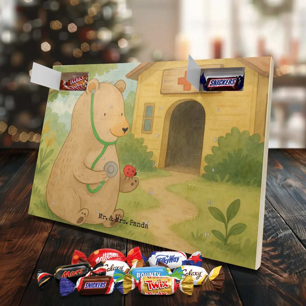 Chocolate advent calendar bear Physician Design teddy bear, cuddly toy, Doctor