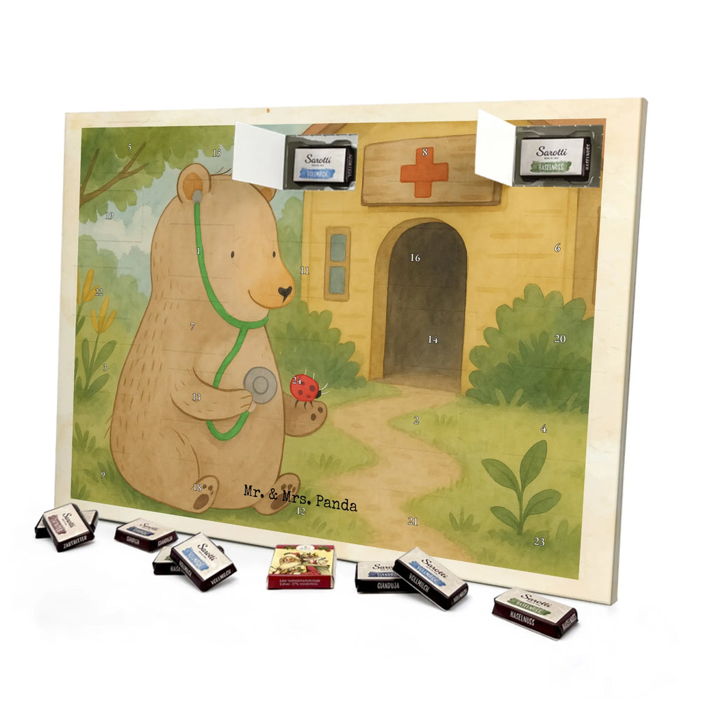 Chocolate advent calendar bear Physician Design teddy bear, cuddly toy, Doctor