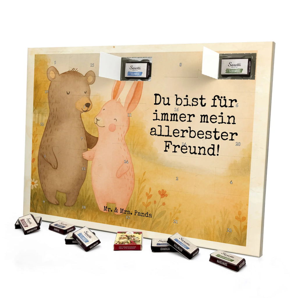 Chocolate advent calendar bear and rabbit Embrace Design Loving, Two, Together, Marriage, Proposal of marriage, Love gift, gift for her, gift for him, anniversary gift, friends, best friend, rabbit