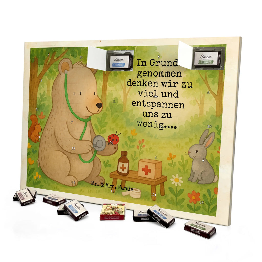 Chocolate advent calendar bear Physician Design teddy bear, cuddly toy, Doctor