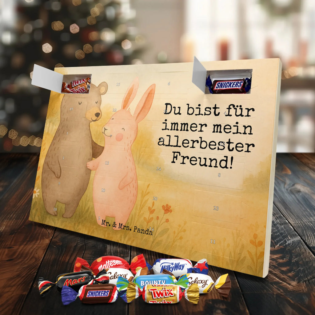 Chocolate advent calendar bear and rabbit Embrace Design Loving, Two, Together, Marriage, Proposal of marriage, Love gift, gift for her, gift for him, anniversary gift, friends, best friend, rabbit