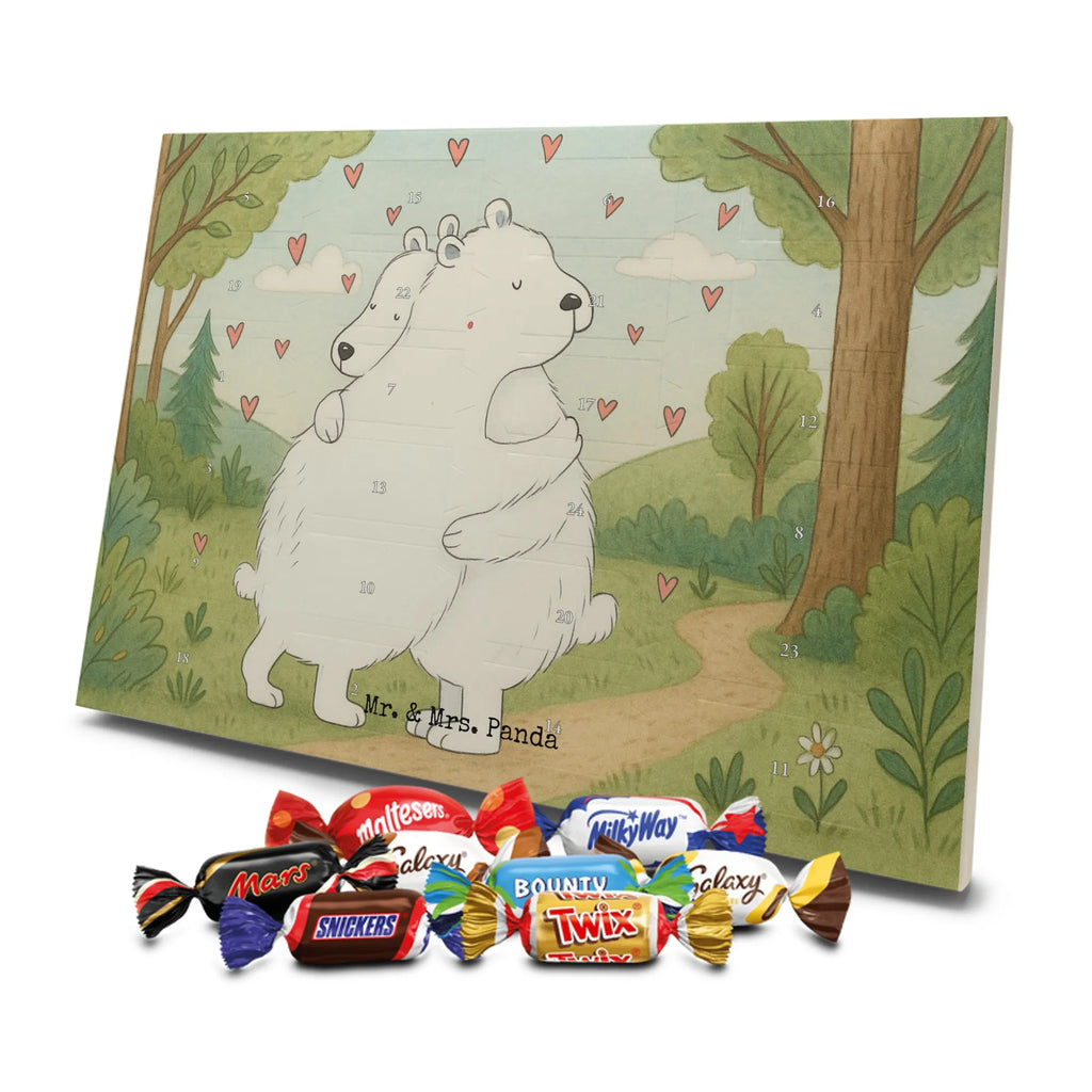 Chocolate advent calendar Icebear Embrace Design card, gift ideas, gifts, small animals, cute, cute animal motives, hand drawn, funny sayings, good mood, special gifts, animal lover