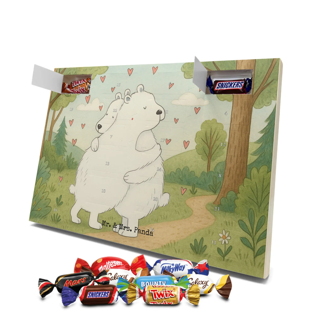 Chocolate advent calendar Icebear Embrace Design card, gift ideas, gifts, small animals, cute, cute animal motives, hand drawn, funny sayings, good mood, special gifts, animal lover