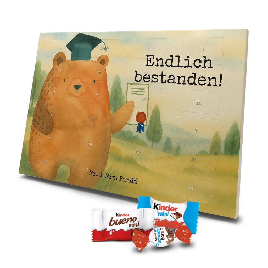 Chocolate advent calendar bear Test Design teddy bear, cuddly toy, diploma, degree, certificate, examinations, examination passed