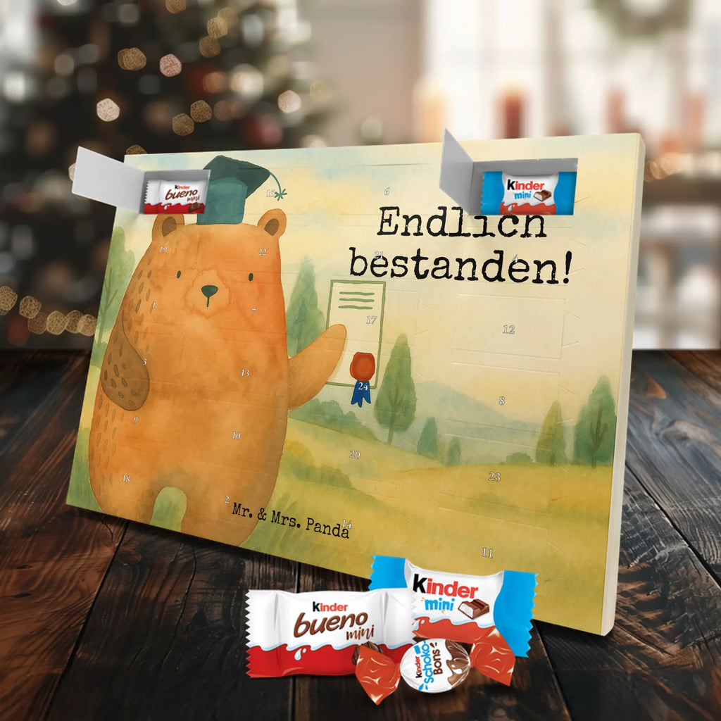 Chocolate advent calendar bear Test Design teddy bear, cuddly toy, diploma, degree, certificate, examinations, examination passed