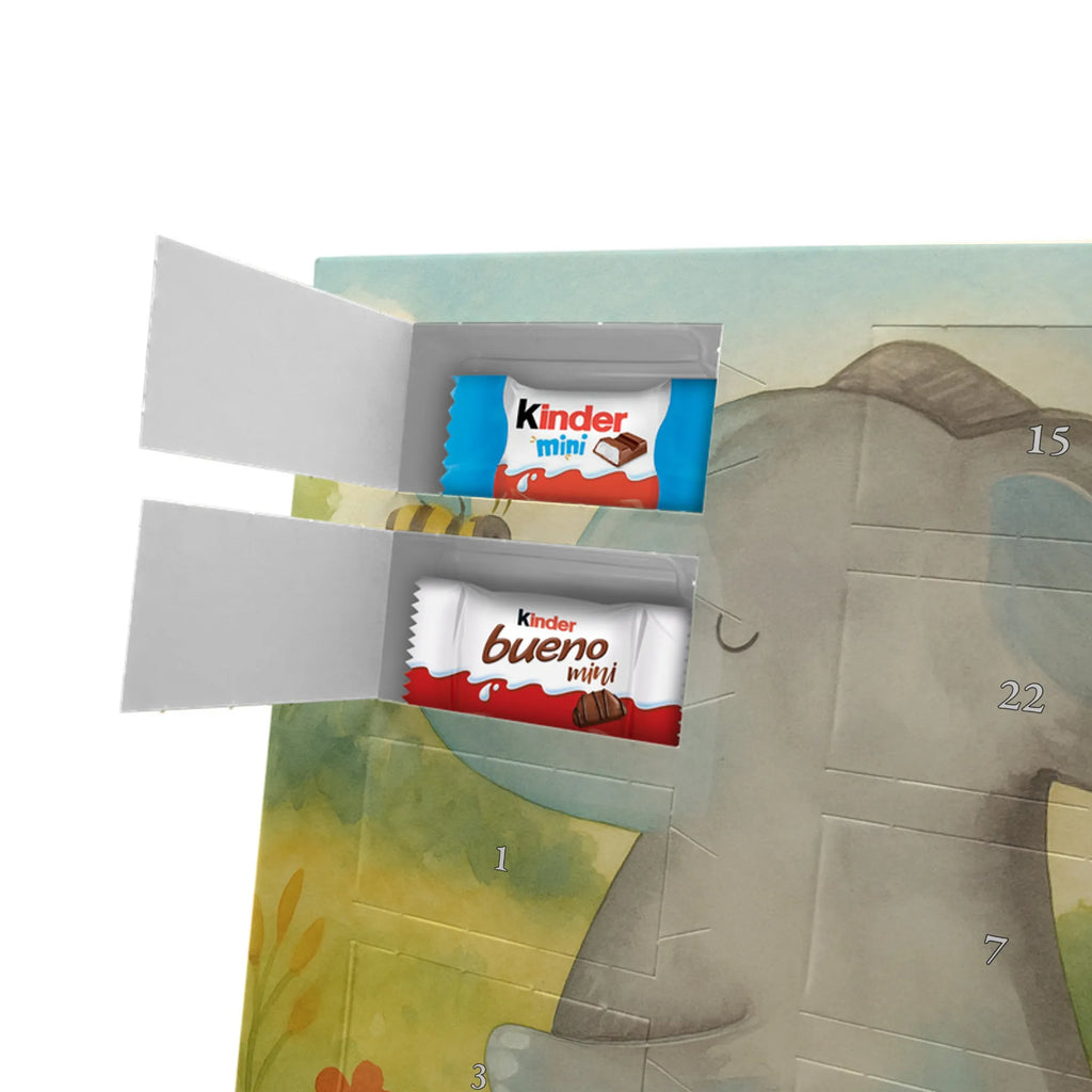 Chocolate advent calendar elephant bee Design card, gift ideas, gifts, small animals, cute, cute animal motives, hand drawn, funny sayings, good mood, special gifts, animal lover, anniversary, wedding gift, proof of love, marriage proposal, love saying, elephant, love gift