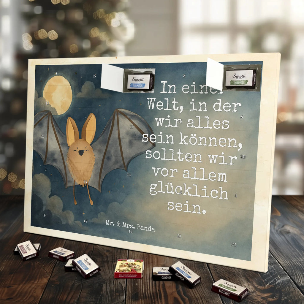 Chocolate advent calendar bat wing Design card, gift ideas, gifts, small animals, cute, cute animal motives, hand drawn, funny sayings, good mood, special gifts, animal lover