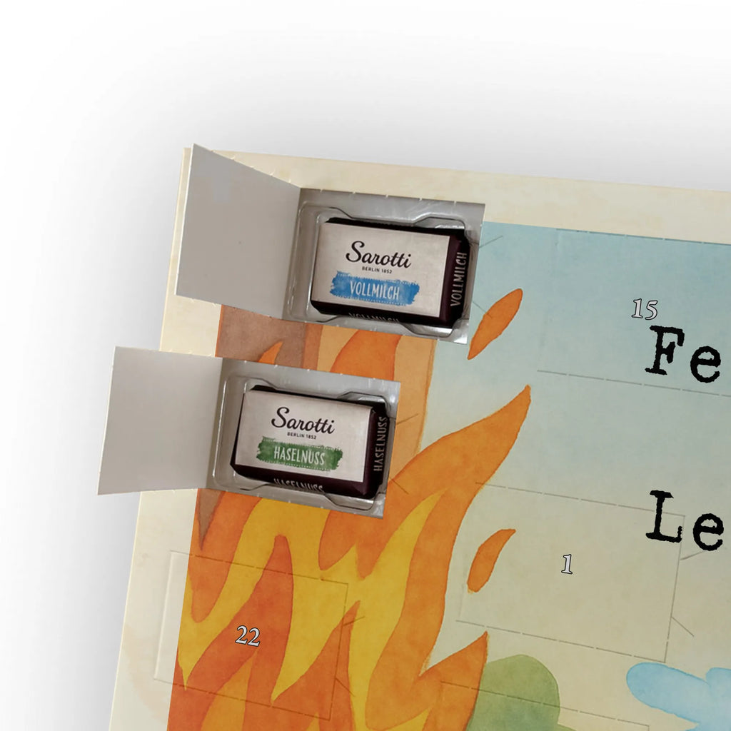 Chocolate advent calendar firefighter passion Design gift, promotion, anniversary, retirement, sayings, job start, gift idea, best, farewell gift, profession, passing exam